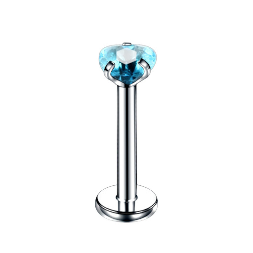 Title 8, Stainless steel heart-shaped zircon lip nails w...