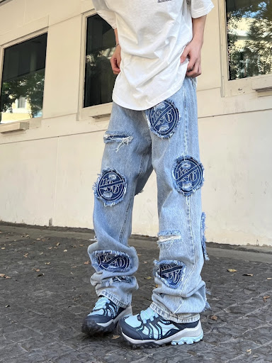 Title 6, American Retro Washed Ripped Jeans for Men Clas...