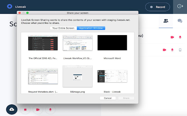 LiveOak Screen Sharing