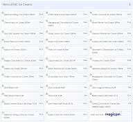 NIC Ice Creams menu 2