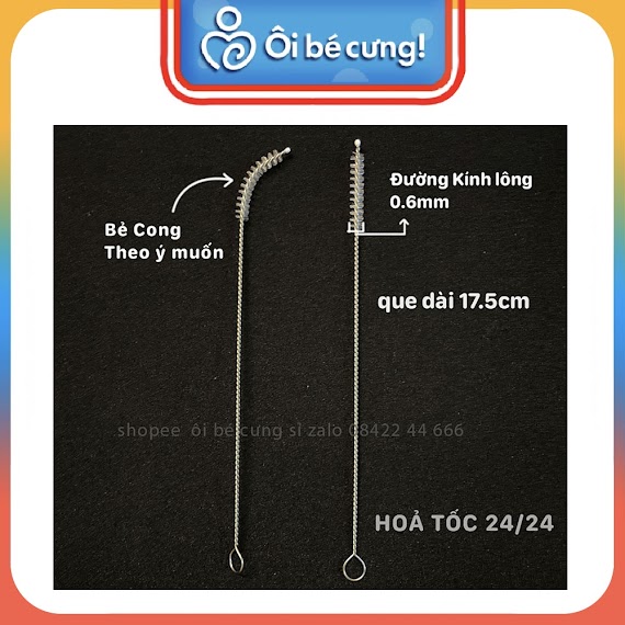 [ Mua Nhiều Còn 1500Đ/C] Que Cọ Rửa Ống Hút 17Cm Thép Không Rỉ Que Cọ Rửa Vệ Sinh Ống Hút Cao Cấp - Oibecung Pk.01