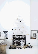 Painted white, this a small Karoo thorn tree makes a striking Christmas tree.