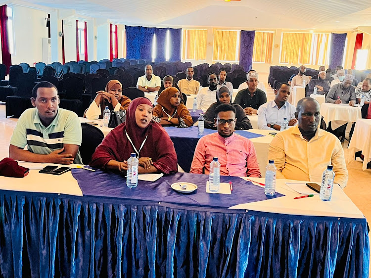 Garissa county assembly members during the closure of the induction course on Saturday.