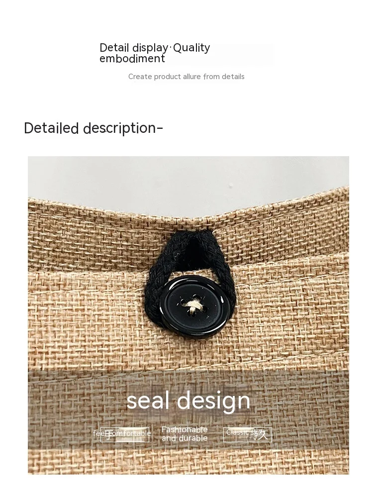 Title 7, Bolso de lino para mujer, gran capacidad, estil...