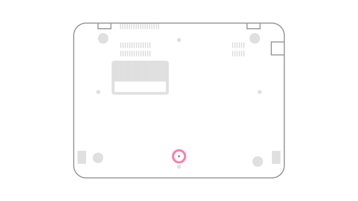 三星 Series 5 550 Chromebook 重置按钮的位置