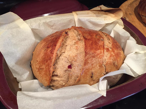 I make this often as it is so popular. Here is one loaf made in the dutch oven.