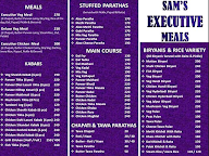 Sam's Executive Meals menu 1