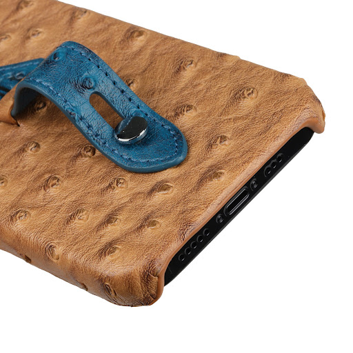 Title 7, Ostrich Texture Leather Stand Phone Case. Prote...