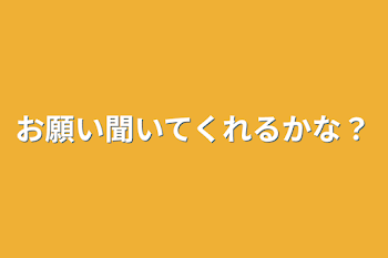 お願い聞いてくれるかな？