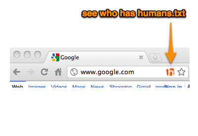 Humans.txt chrome extension