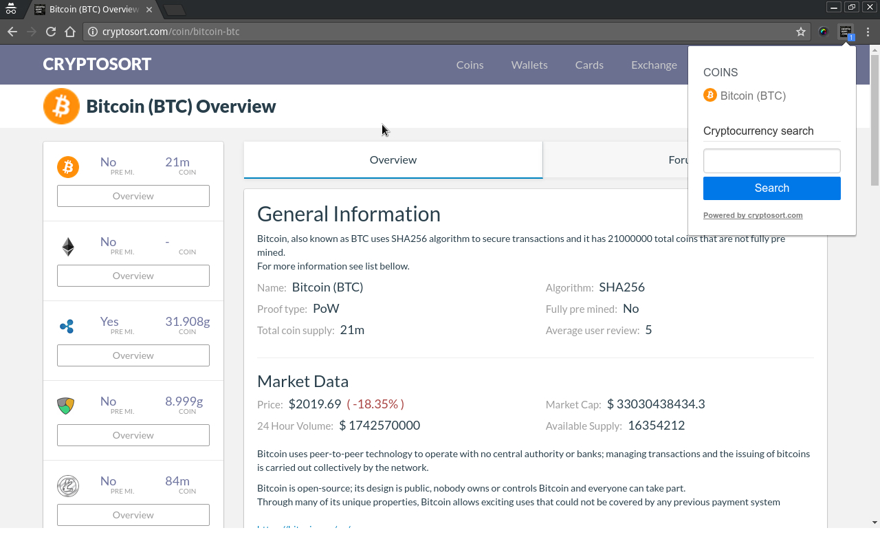 Cryptocurrency explorer Preview image 4