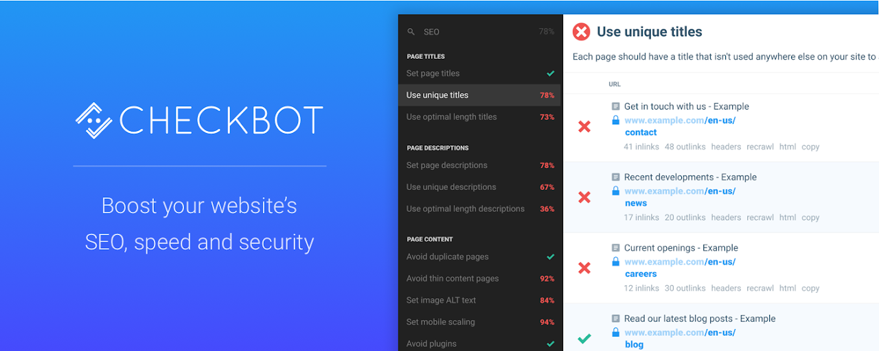 Checkbot: SEO, Web Speed & Security Tester ? Preview image 2