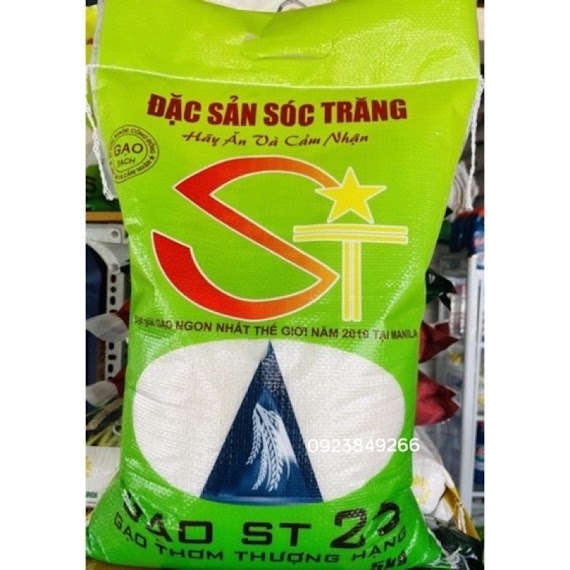 Gạo St25 (Bao 5 Ký Gạo Thơm Cao Cấp )