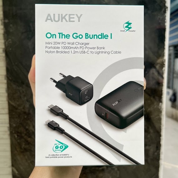 [Combo 3 Món Aukey] Sạc Dự Phòng 10.000Mah + Bộ Củ Cáp Sạc Nhanh Pd 20W - Hỗ Trợ Sạc Nhanh Pd Và Qc Siêu Rẻ