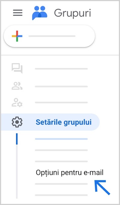 Opțiunile pentru e-mailuri se află în stânga jos.