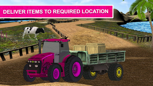 Pink Girl Farm Truck Driver