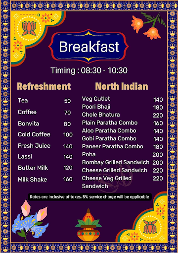 Veggie Delight Krishna menu 