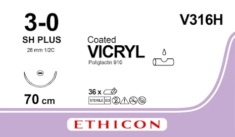 Vicryl 3-0 SH MP 70CM V316H --->J316H