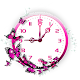 Download Pink butterfly clock live wallpaper For PC Windows and Mac 1.0