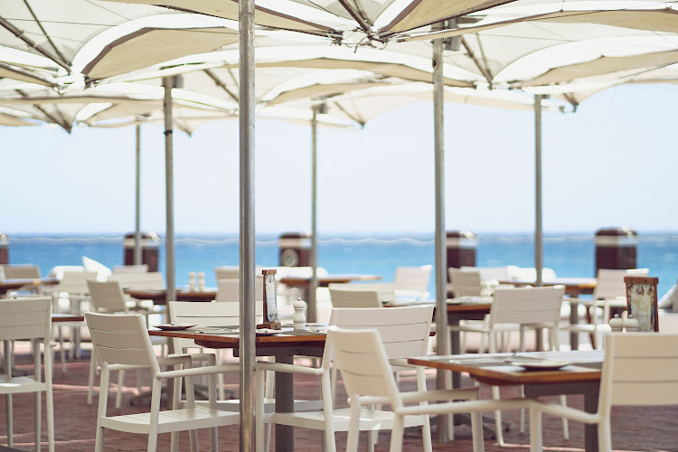 The terrace at Tobago’s Restaurant at the Radisson Blu in Cape Town.