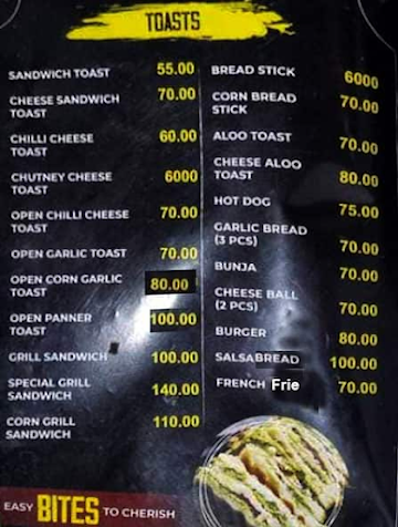 Raj Snacks menu 