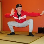 my E.Honda pose in the $50 Ryokan Gaku Guesthouse in Gora, Hakone in Hakone, Japan 