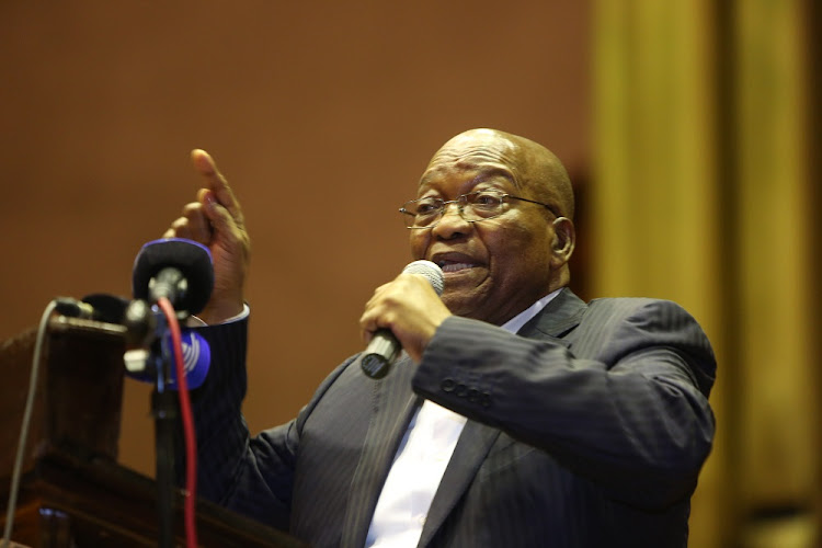 File photo of former President Jacob Zuma addressing a Cosas briefing on Free Quality Basic education.