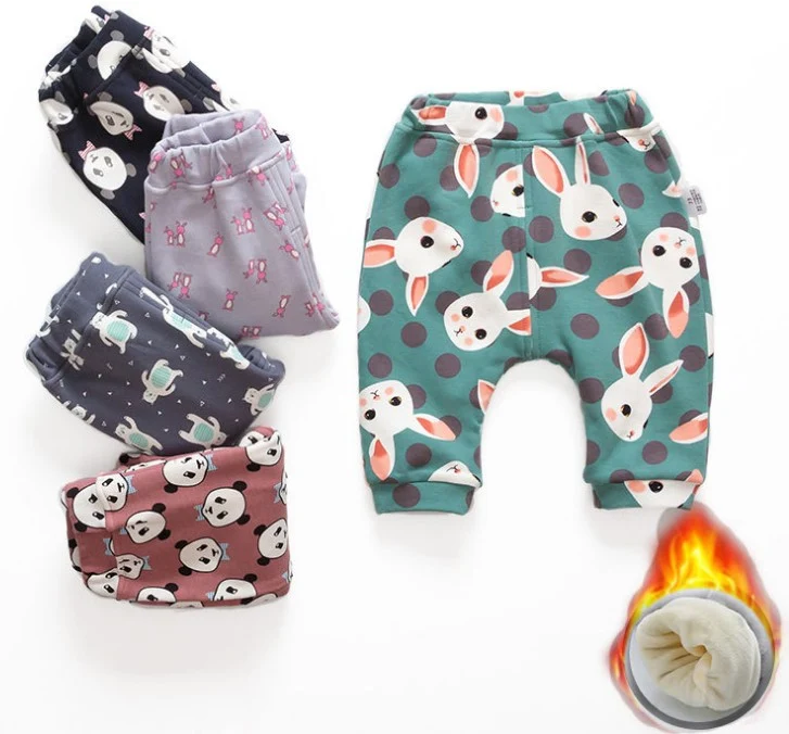Pantalons d'hiver coréens pour enfants, doublés de velours, style 