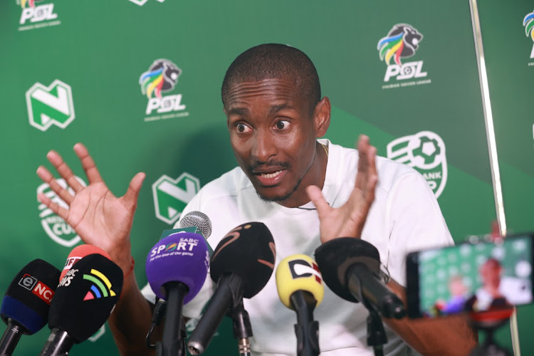 Mamelodi Sundowns coach Rulani Mokwena during a press conference in Parktown, Johannesburg. Picture: VELI NHLAPO