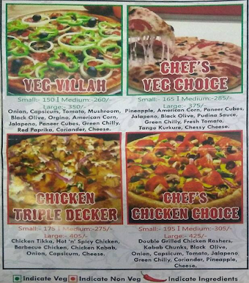 Pizza Everyday menu 