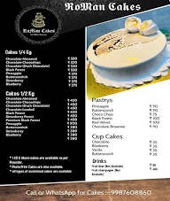 Roman Cakes menu 1