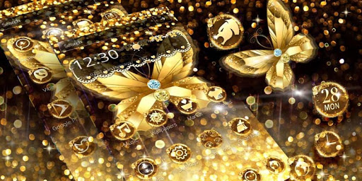 Diamond Butterfly Golden Theme