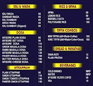 Mysore South Cafe menu 1