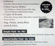 Buffet menu 1