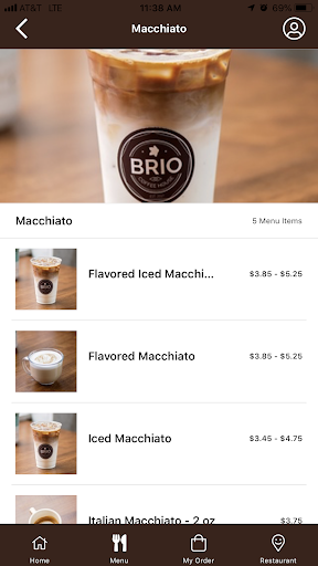 Screenshot Brio Coffeehouse