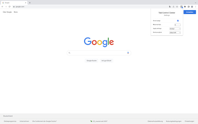 Tab Control Center chrome extension