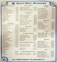 Jewel Box Restaurant - Hotel Blue Diamond menu 1