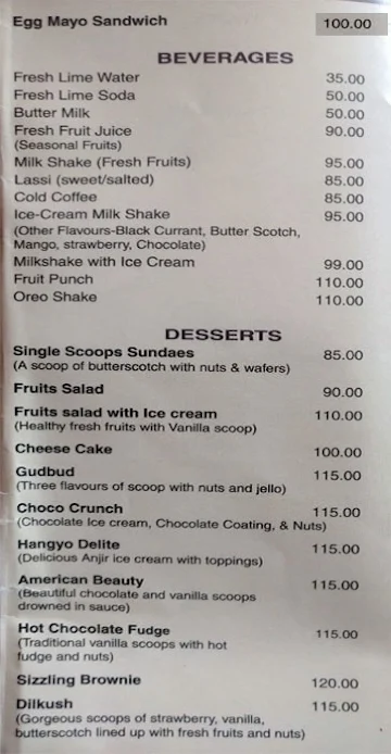 Saiba Restaurant menu 