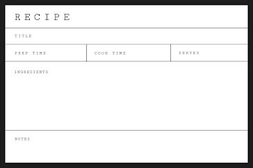 Typed & Tidy - Recipe Card template