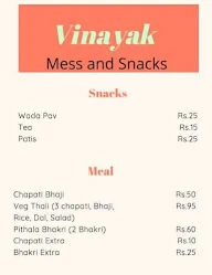 Vinayak Mess And Snacks menu 1