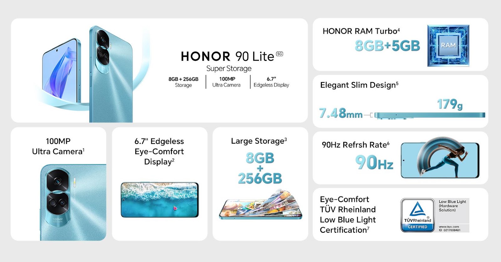 HONOR 90 Lite 5G 100MP Ultra Camera 256 GB storage priced at P12