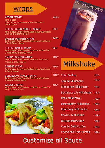 The smile Cafe menu 