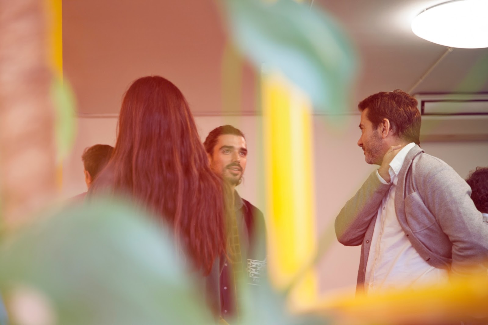 networking photo of two individuals speaking