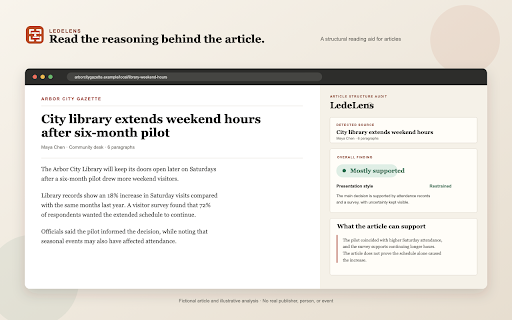 LedeLens – Article Analysis screenshot 1