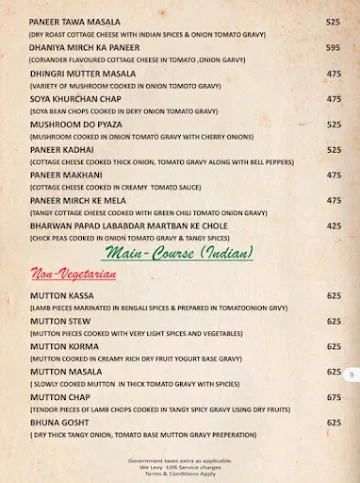 Harlequin menu 