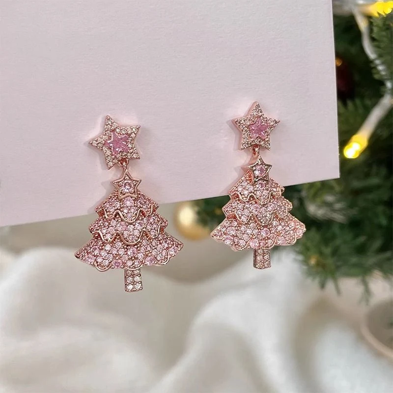 Title 5, Kleine kerstboom oorbellen voor dames, modieus ...