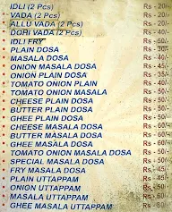 Raju South Indian Food menu 1