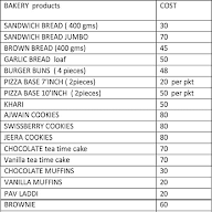 Khandelwal Bakers menu 2