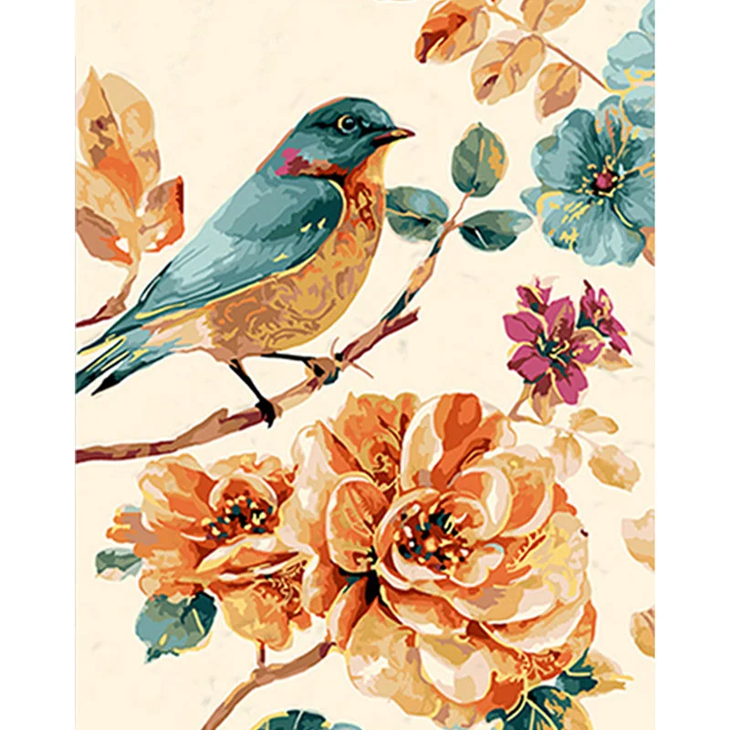Title 4, Schilderen op Nummer Dieren, Gele Bloem, Blauwe...