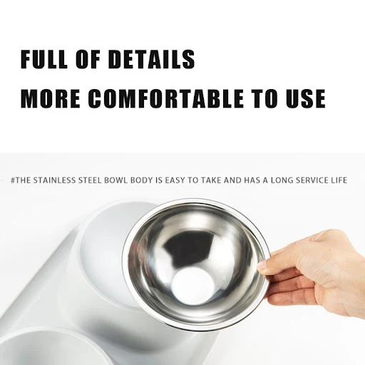 Mess Proof Elevated Pet Bowl Dog Cat Food Water Bowls Double Dog Cat Bowls Pet Dry Food Dispenser Pet Feeder Stainless S